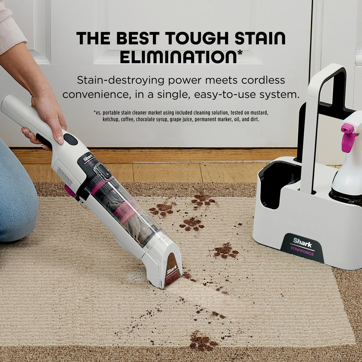 Shark StainForce Cordless Portable Spot Cleaner, Bagless & Self-Cleaning - HX100