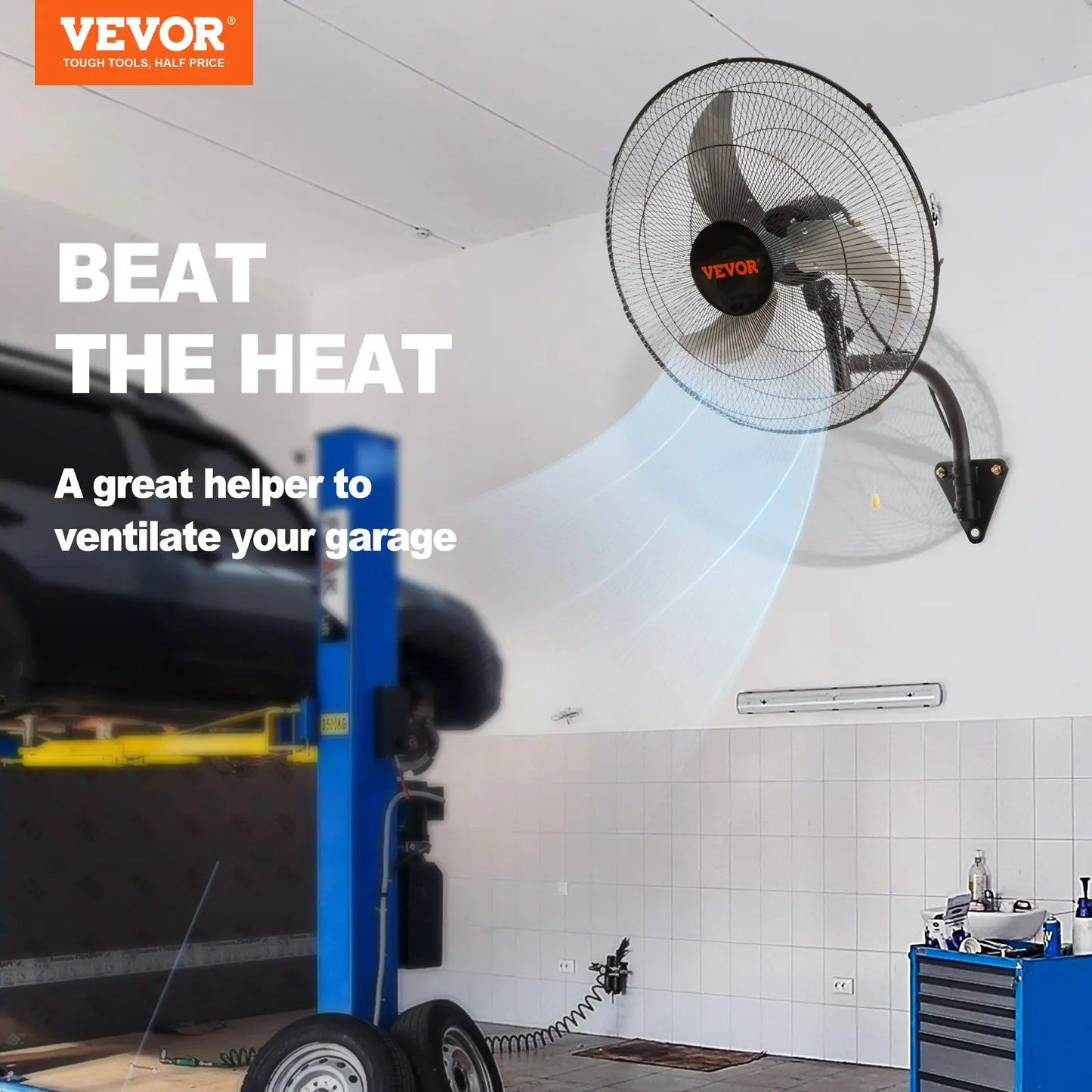 【DealsForYouDays】VEVOR 20 Inch Swinging Wall Mount Industrial Fan, 3 Speed High Airflow Fan with Max 4650 CFM, Adjustable Tilting Black Wall Cooling Fan for Commercial & Home Use, Ideal for Warehouse, Greenhouse, Workshop, Patio & Basement
