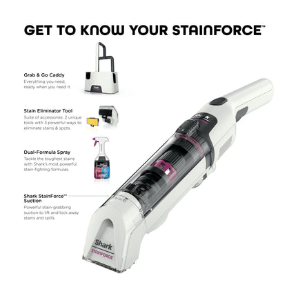 Shark StainForce Cordless Portable Spot Cleaner, Bagless & Self-Cleaning - HX100
