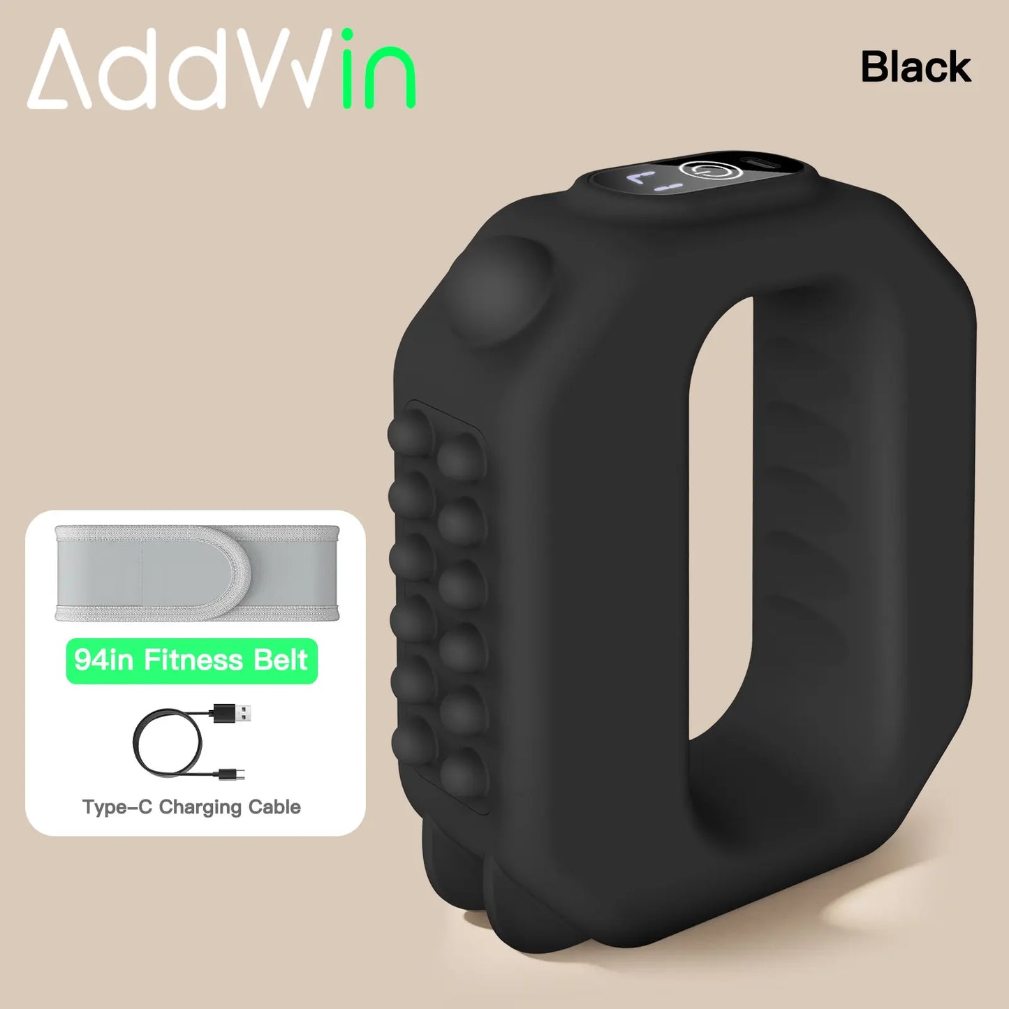 ADDWIN 2026 Latest R10 Mini Fascia Massage Belt, Upgraded Muscle Relief Fascia Tool with Adjustable Strap, Waist Circumference Compatible Up to 55 Inches, Wireless Rechargeable Portable Massager for Waist & Back Soreness Relief, Ideal Present for Parents