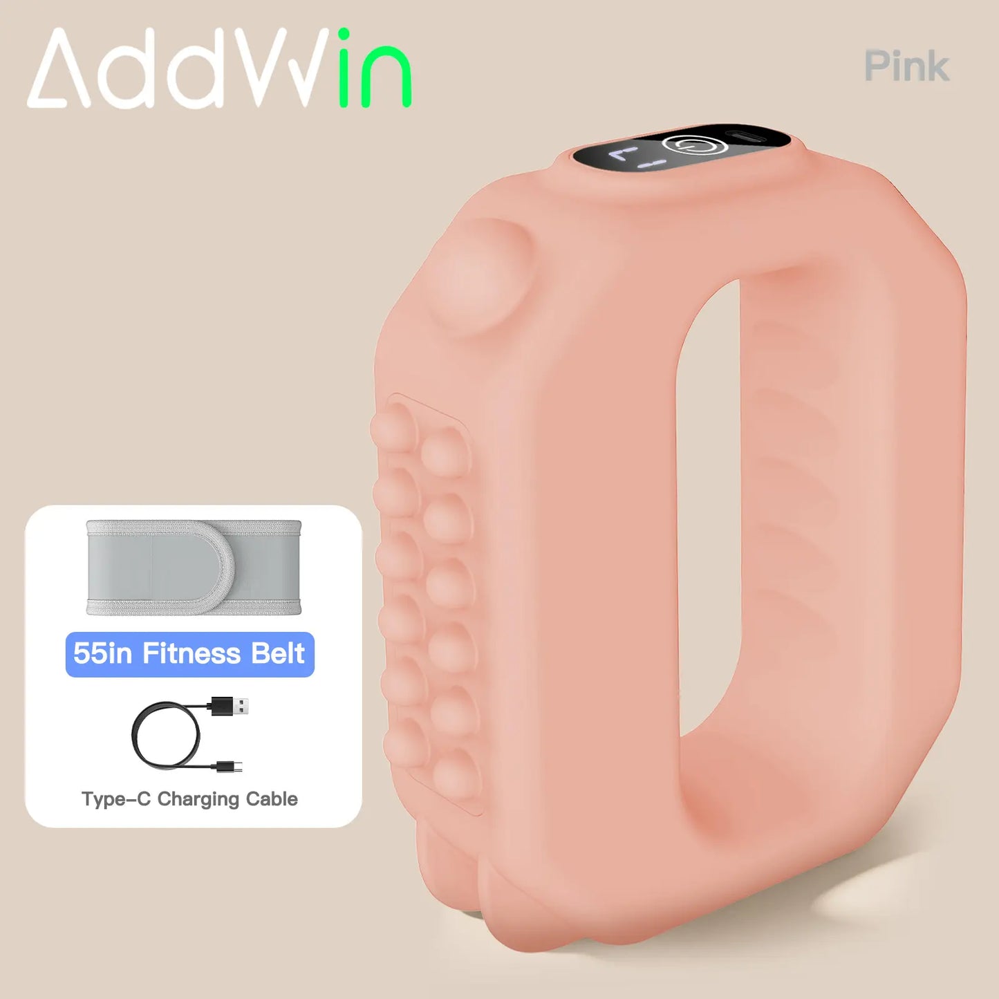 ADDWIN 2026 Latest R10 Mini Fascia Massage Belt, Upgraded Muscle Relief Fascia Tool with Adjustable Strap, Waist Circumference Compatible Up to 55 Inches, Wireless Rechargeable Portable Massager for Waist & Back Soreness Relief, Ideal Present for Parents